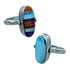 Reversible Turquoise Sterling Silver Multicolor Inlay Ring Size 5 LX113275